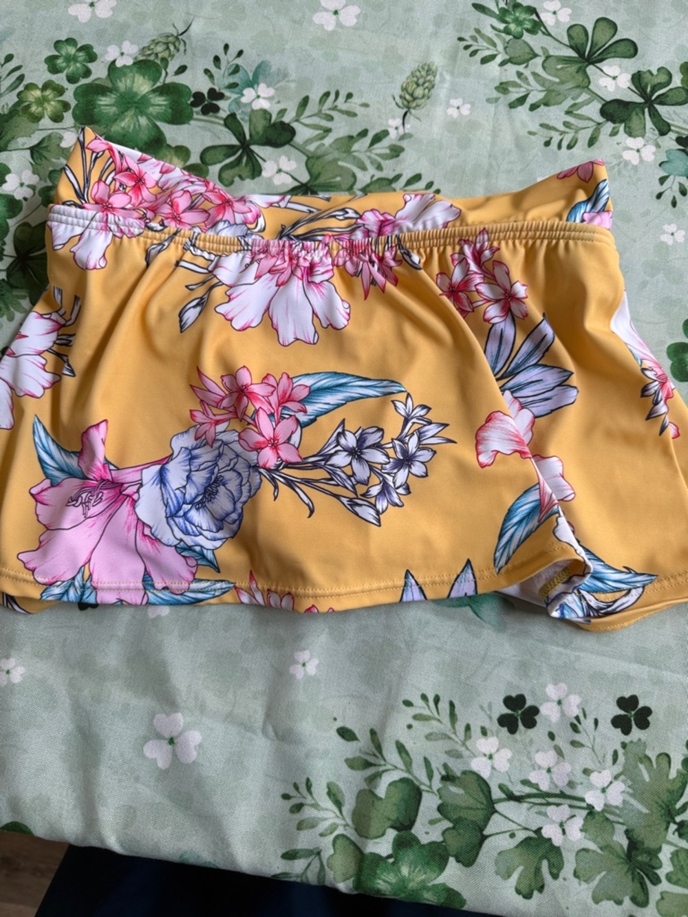 VENUS Yellow Floral Bikini Swim Skirt Floral
